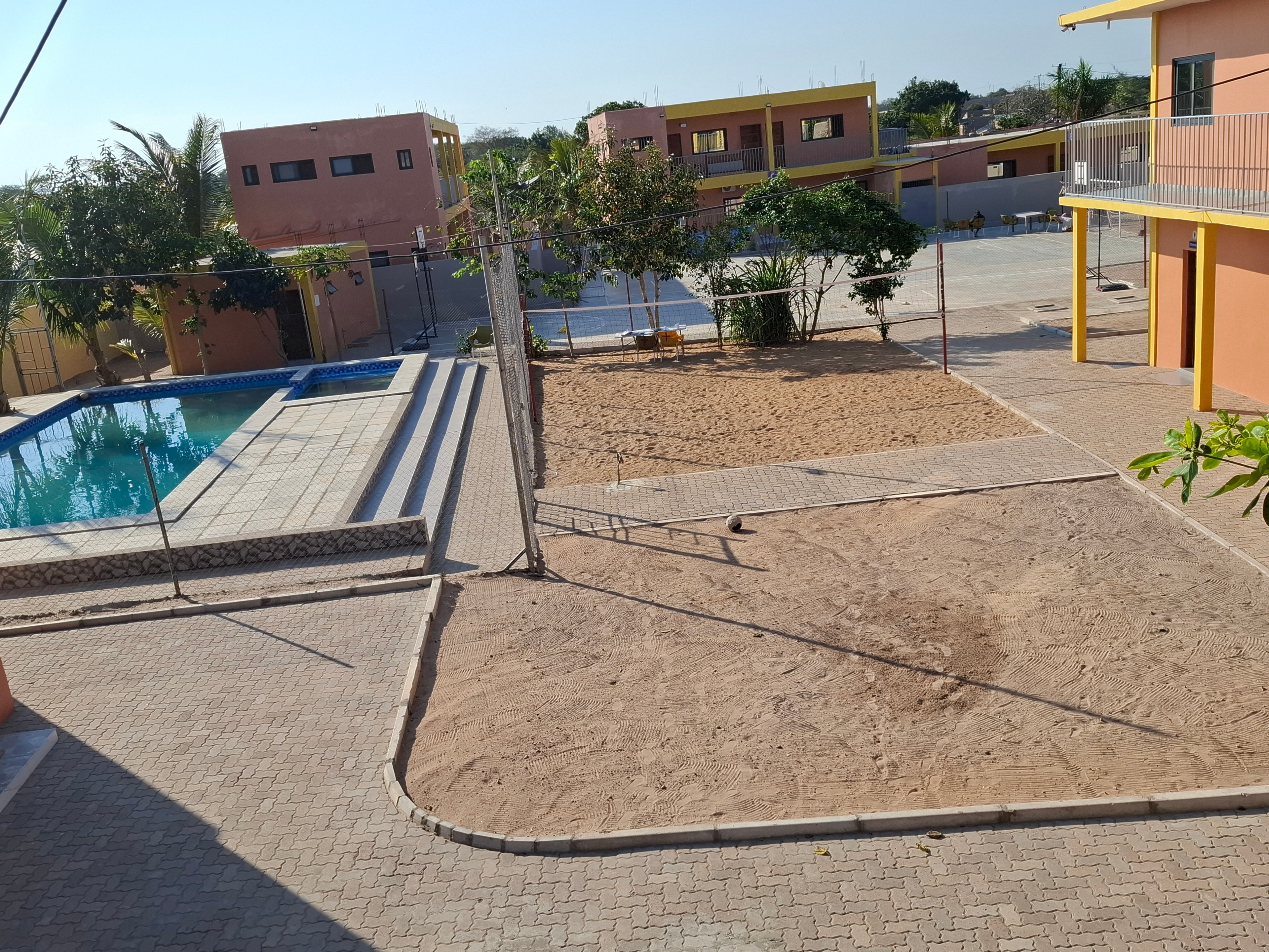 Elevated view across the MGIS courtyard and campus facilities
